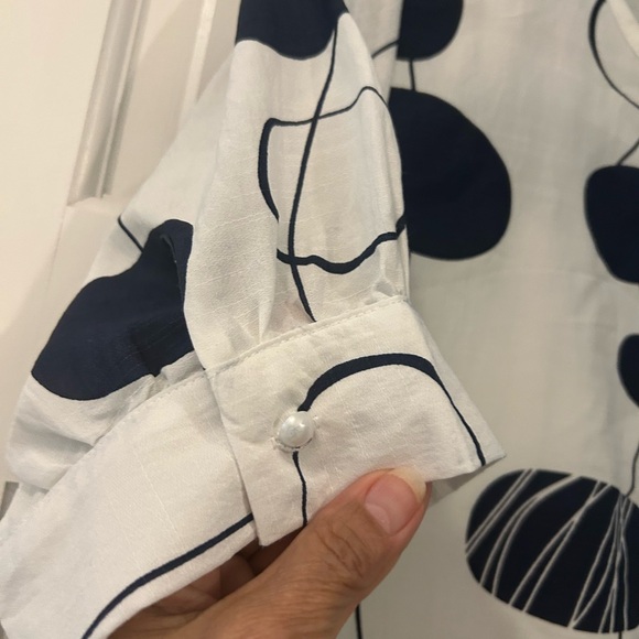 Gomorn polka dot top, size xl white/black, short sleeves - Picture 3 of 7